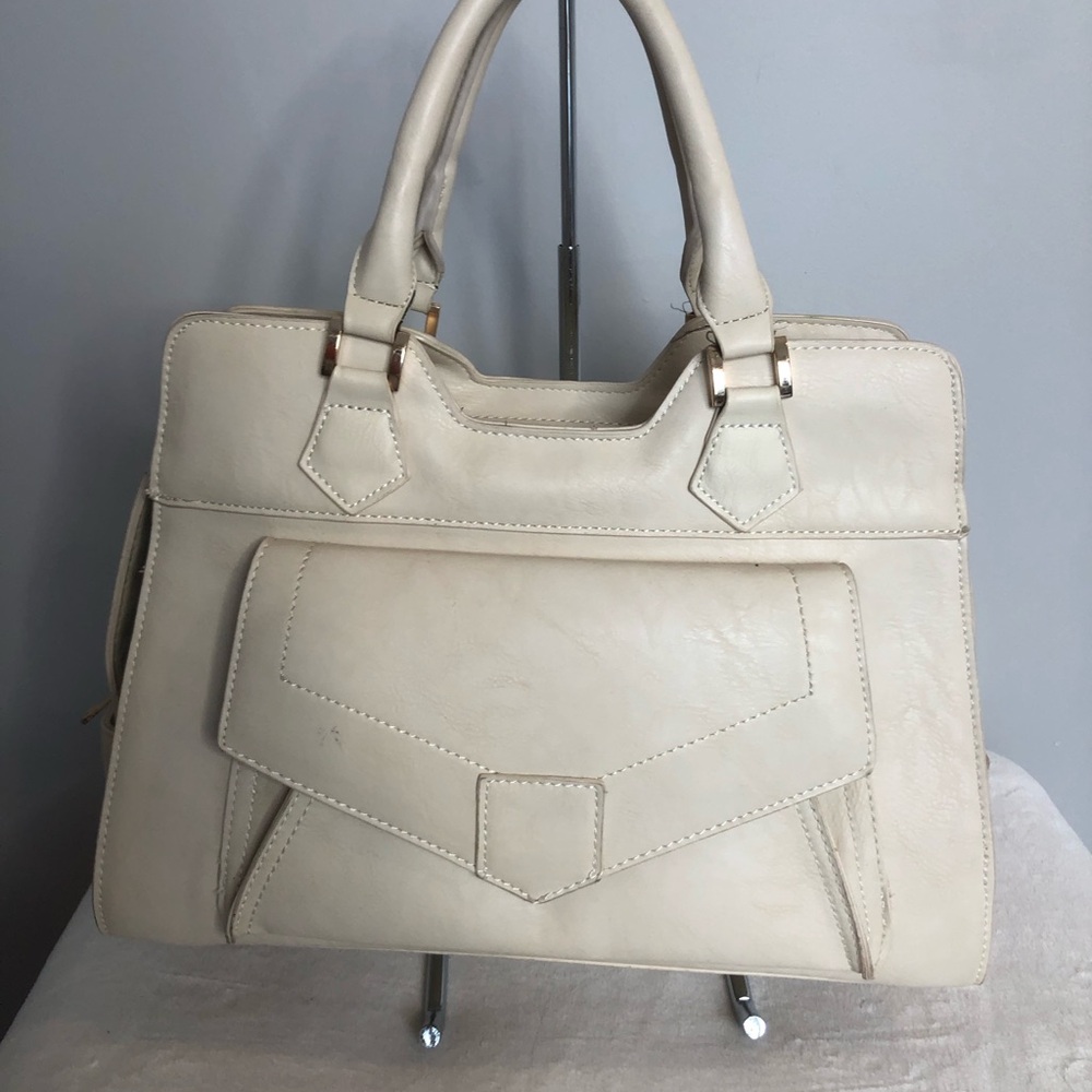 Miztique Cream Satchel Bag